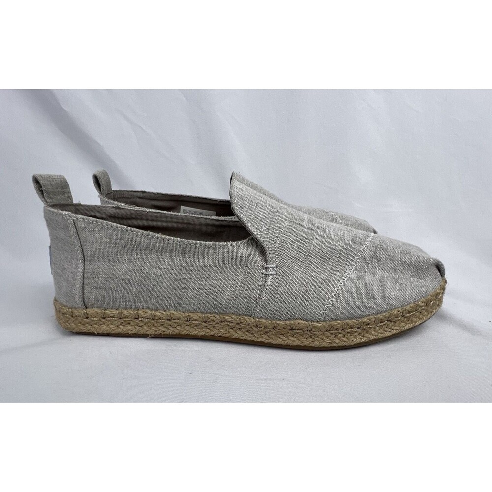 TOMS Alpargata Espadrille Gray Slub Chambray Women's 8.5 Shoes New! - Picture 1 of 10